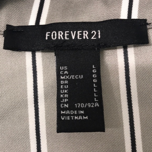 Grey Striped Tie Front Blouse - Picture 5 of 5